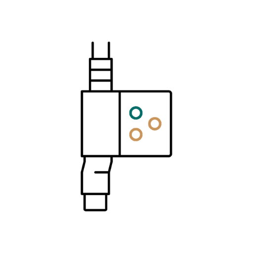 a black and white drawing of an electrical connector