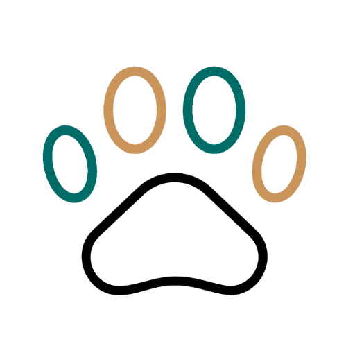 a dog paw with four circles on it